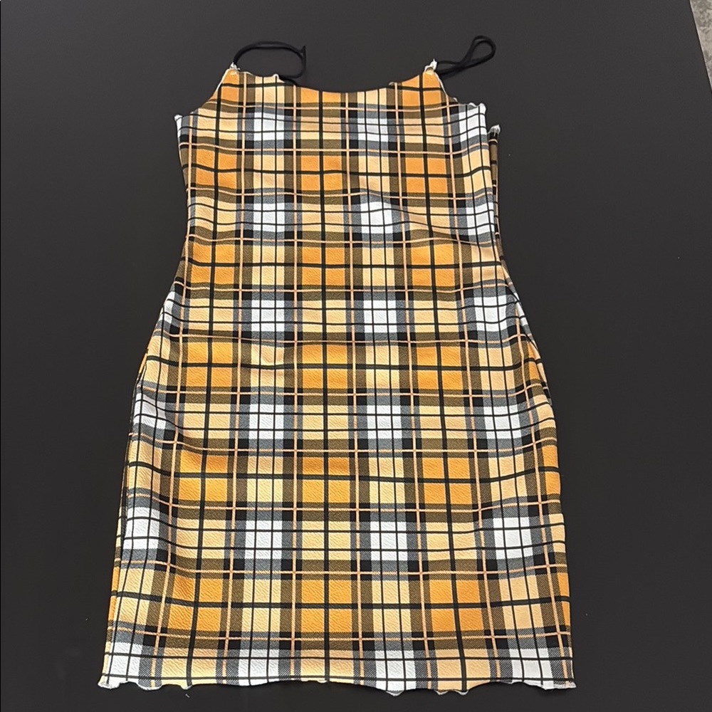 SHEIN Clueless Dress Yellow Plaid